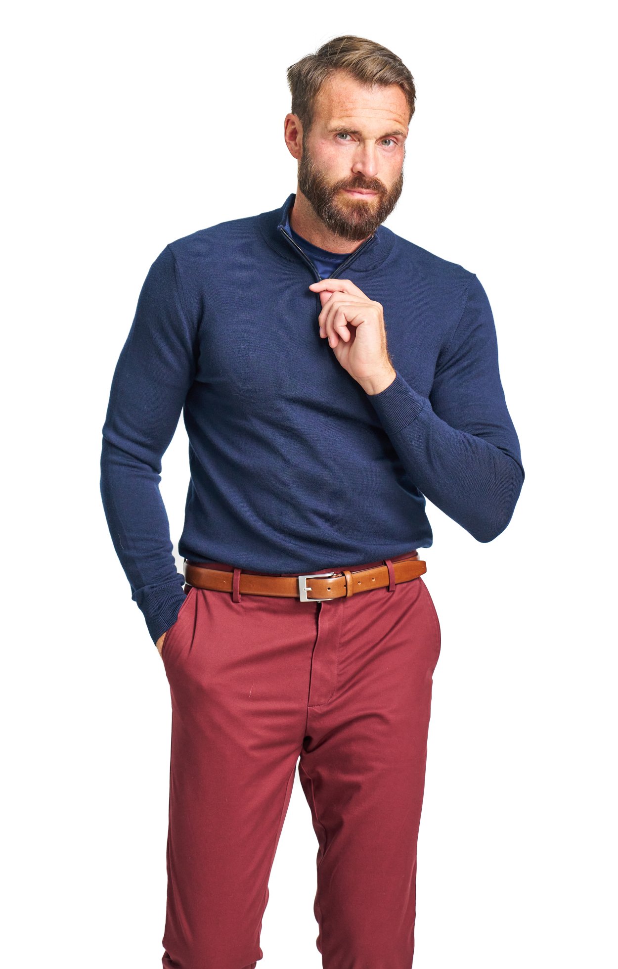 Tmavě modrý merino svetr York