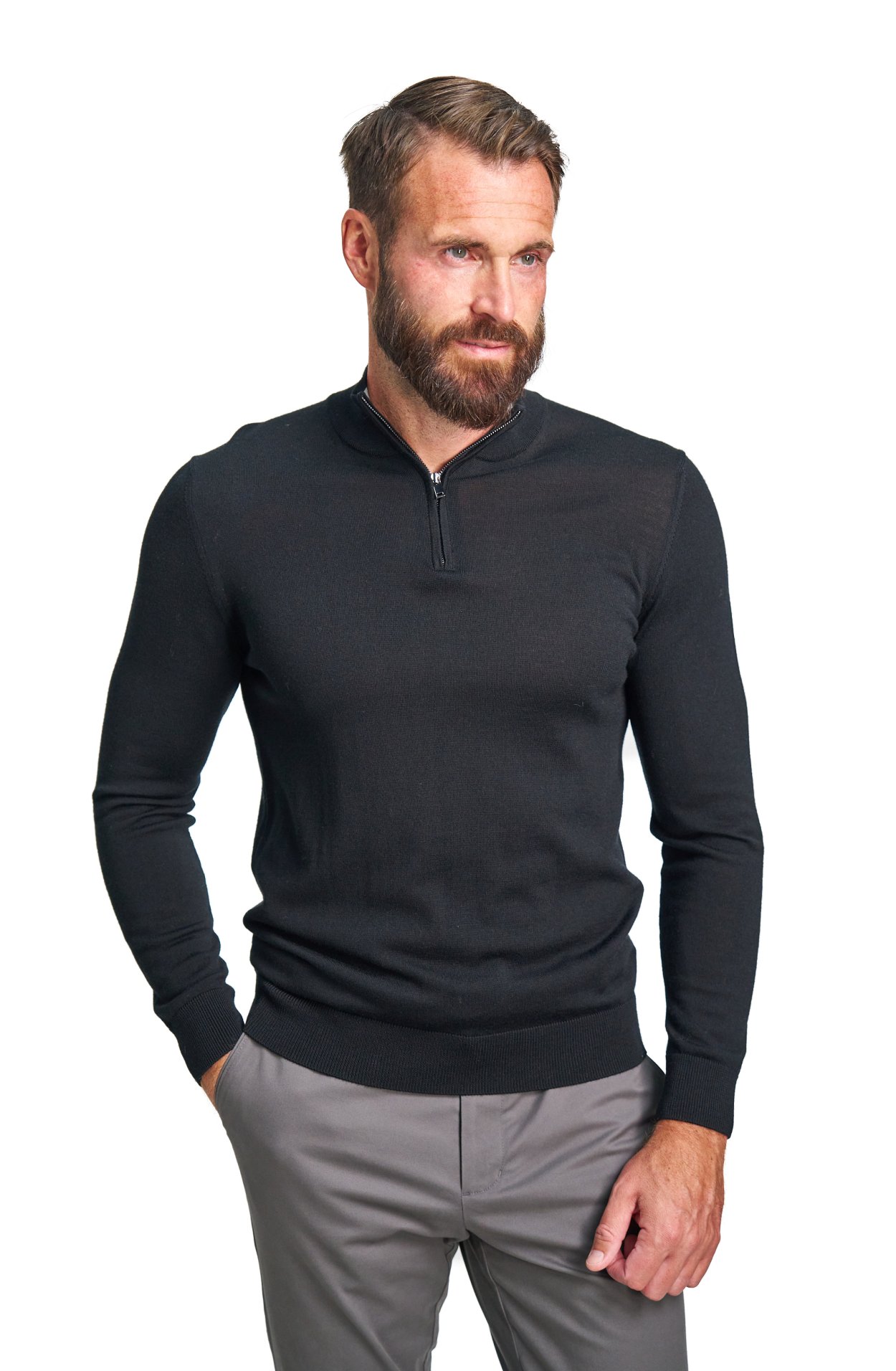 Černý merino svetr York