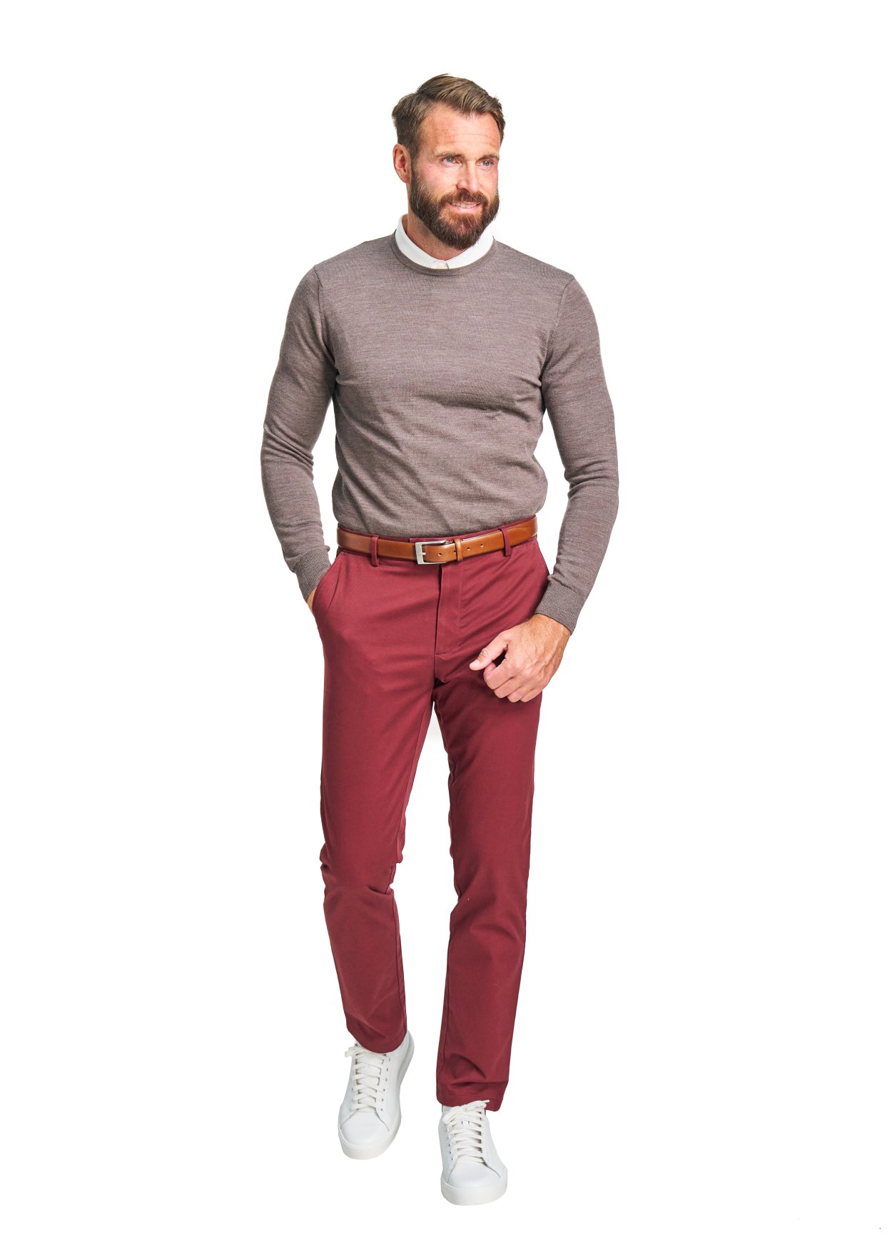 Hnědý merino svetr Hampstead