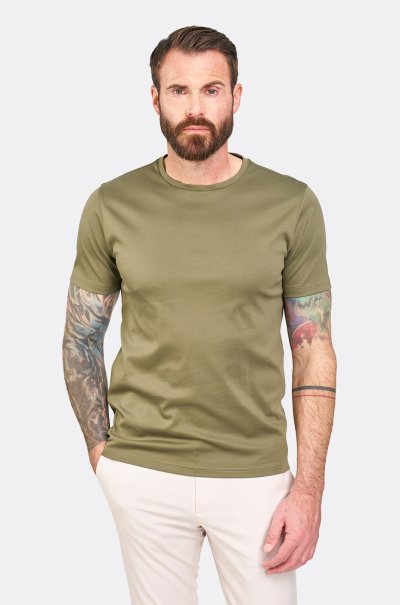 Olivové bavlněné tričko