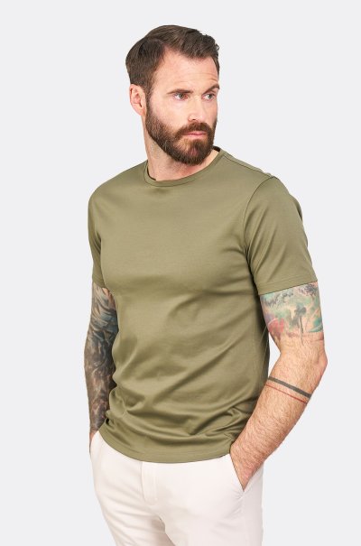 Olivové bavlněné tričko