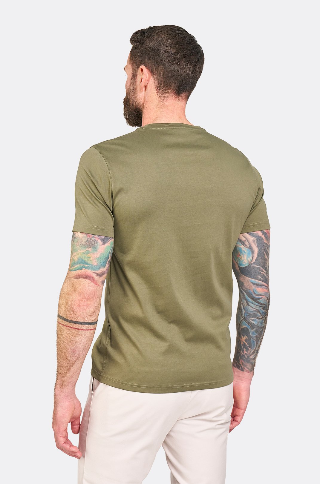 Olivové bavlněné tričko