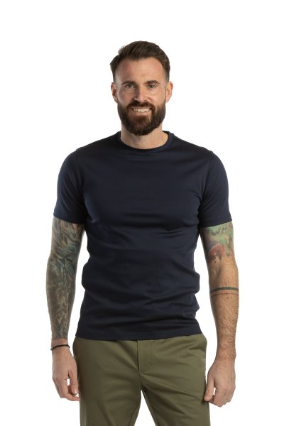 Tmavě modré bavlněné tričko