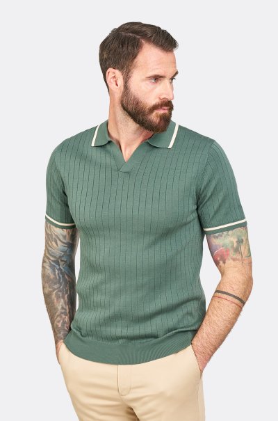 Olivové bavlněné polo tričko Atrani