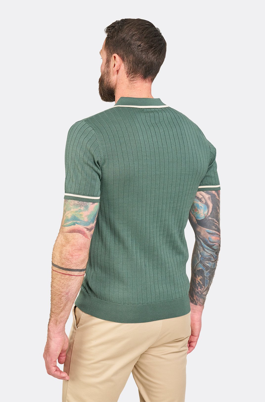 Olivové bavlněné polo tričko Atrani