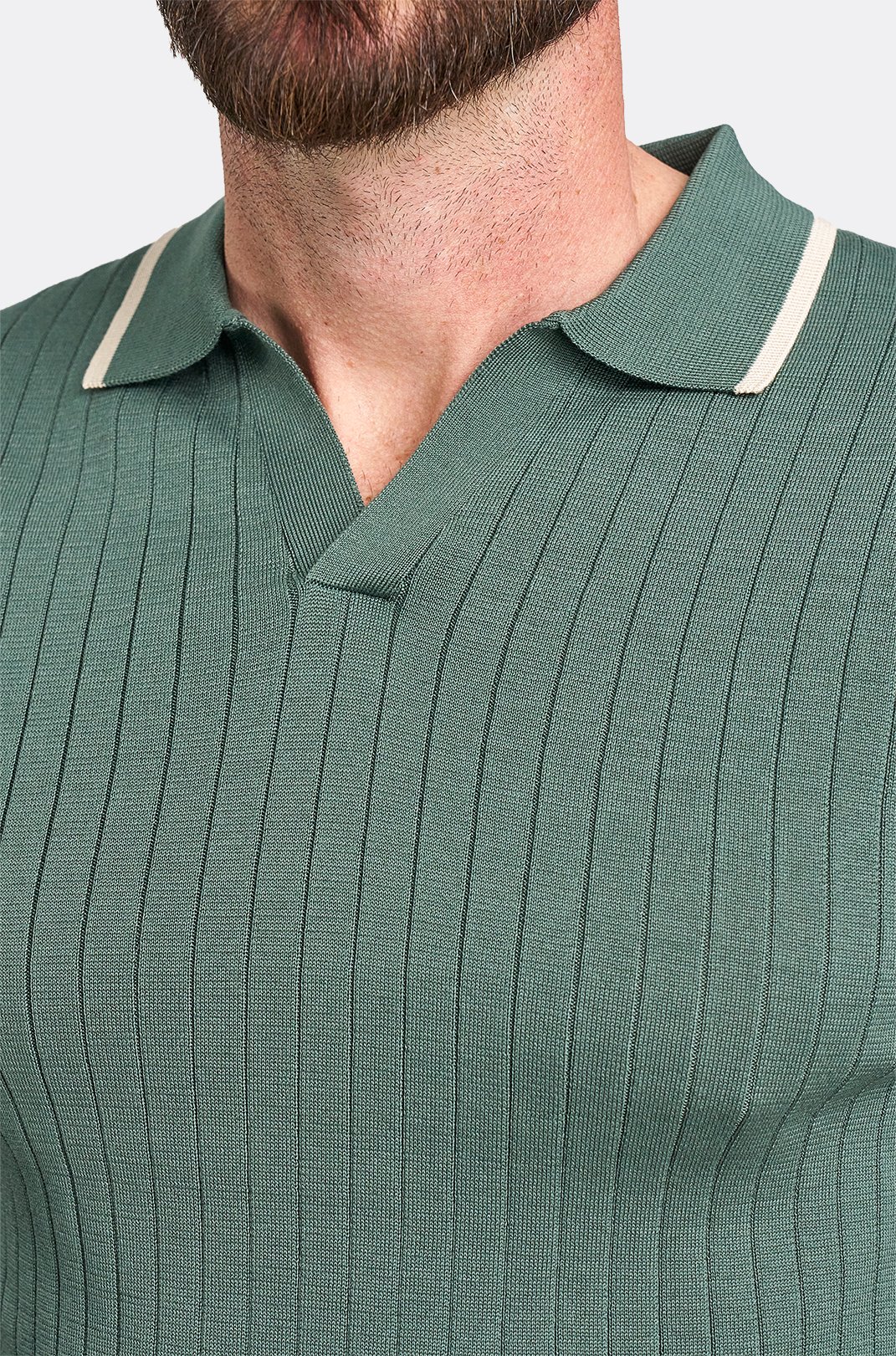 Olivové bavlněné polo tričko Atrani