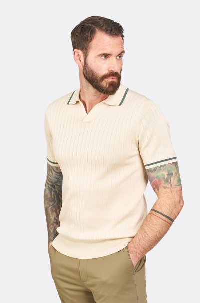 Krémové bavlněné polo tričko Atrani