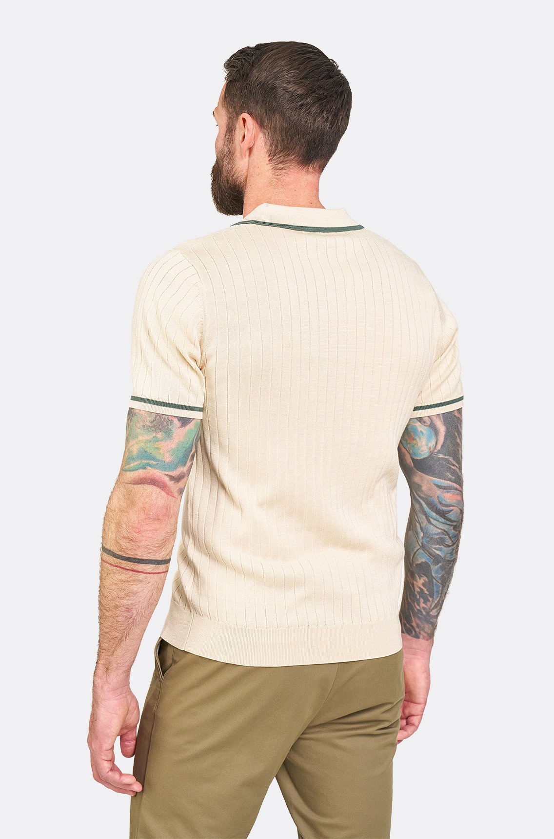 Krémové bavlněné polo tričko Atrani