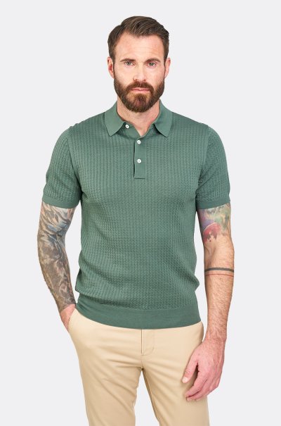 Olivové bavlněné polo tričko Mariolu