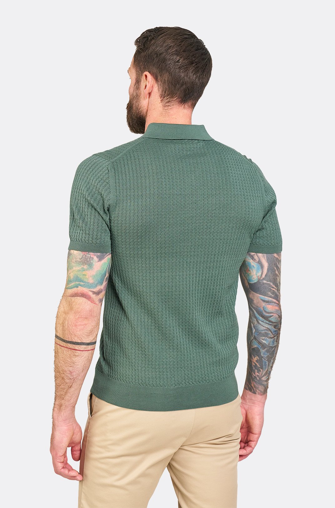 Olivové bavlněné polo tričko Mariolu