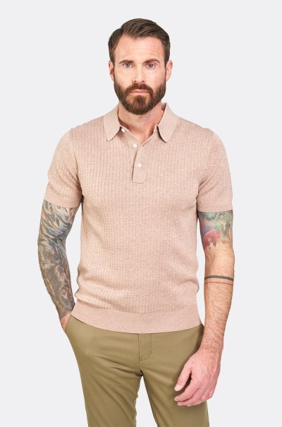 Béžové bavlněné polo tričko Mariolu