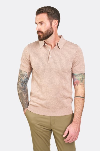 Béžové bavlněné polo tričko Mariolu