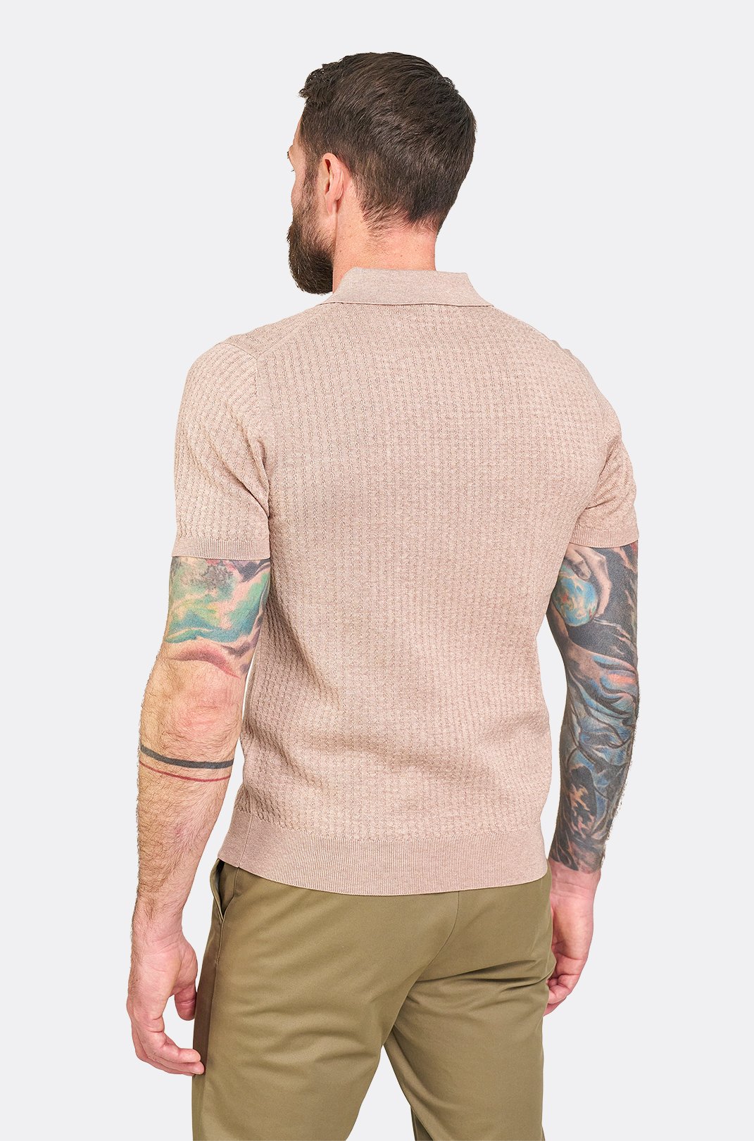 Béžové bavlněné polo tričko Mariolu