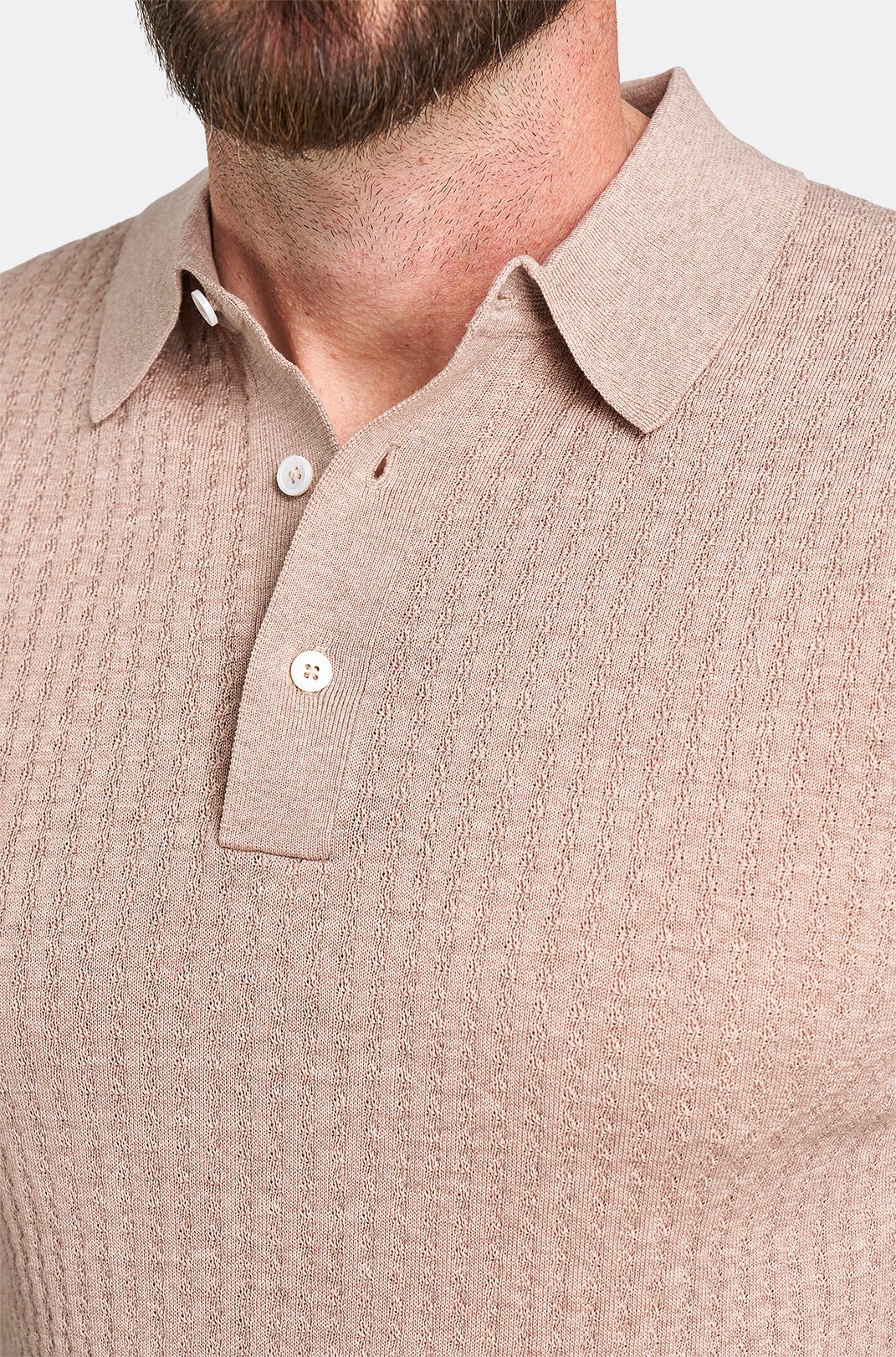 Béžové bavlněné polo tričko Mariolu